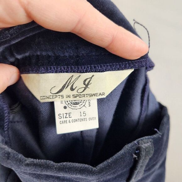Vintage MJ Concepts in Sportswear Black Velvet Midi Skirt Size 15 - Picture 5 of 10